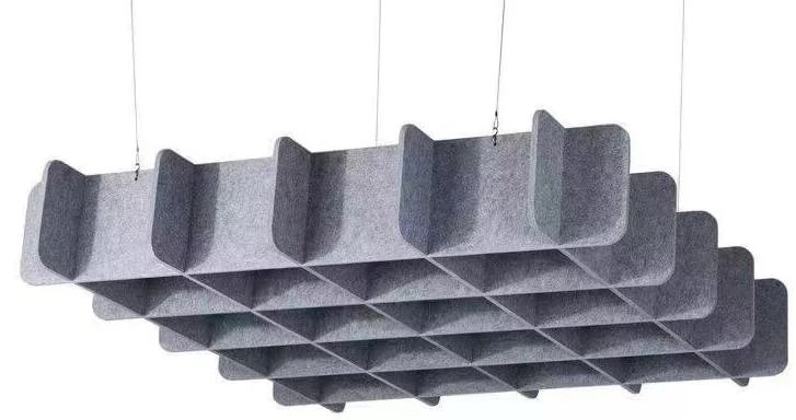 PET acoustic baffle cloud suspended