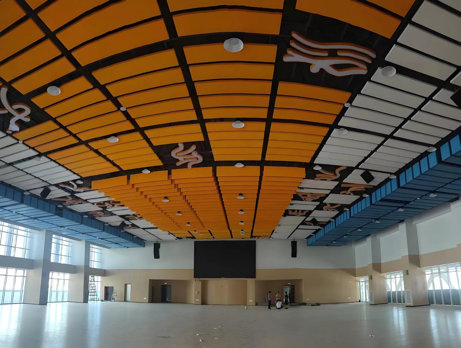 Acoustic baffles in gym