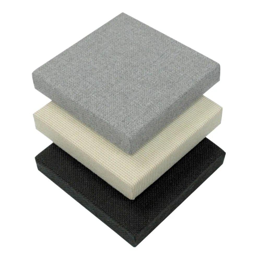 Fabric acoustic panels in a recording studio