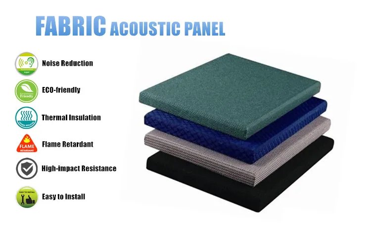 Fabric wrapped fiberglass acoustic panel layers