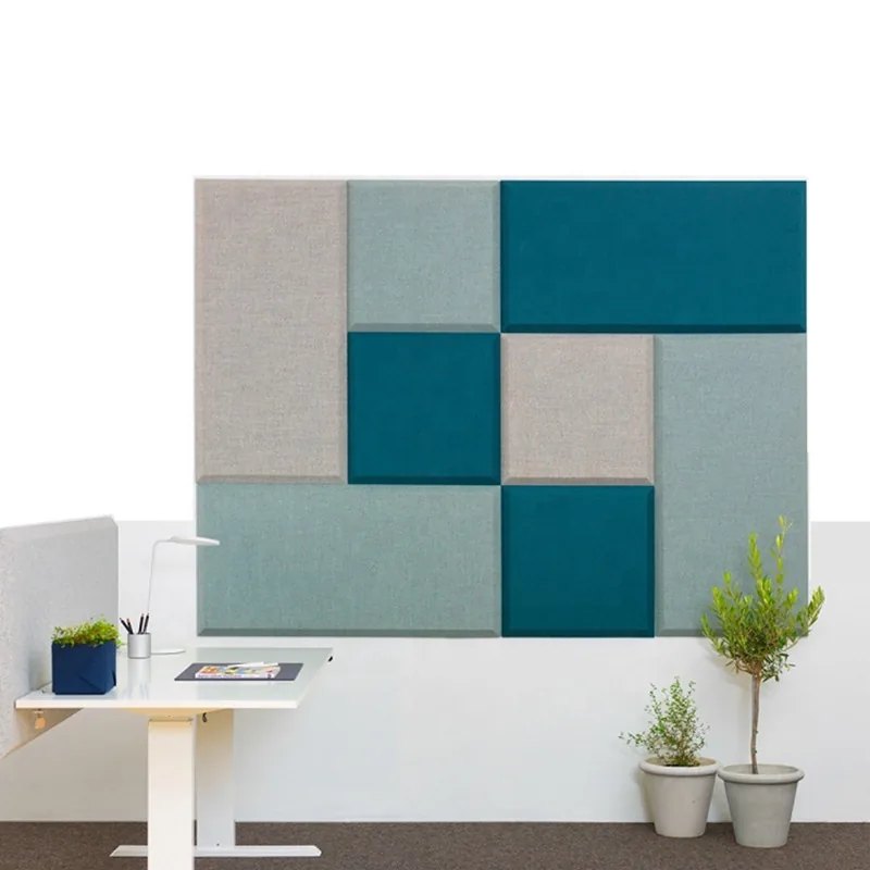 Fabric wrapped acoustic panels in studio