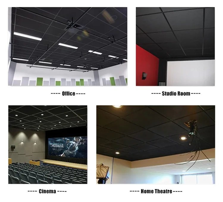 Fiberglass acoustic ceiling applications
