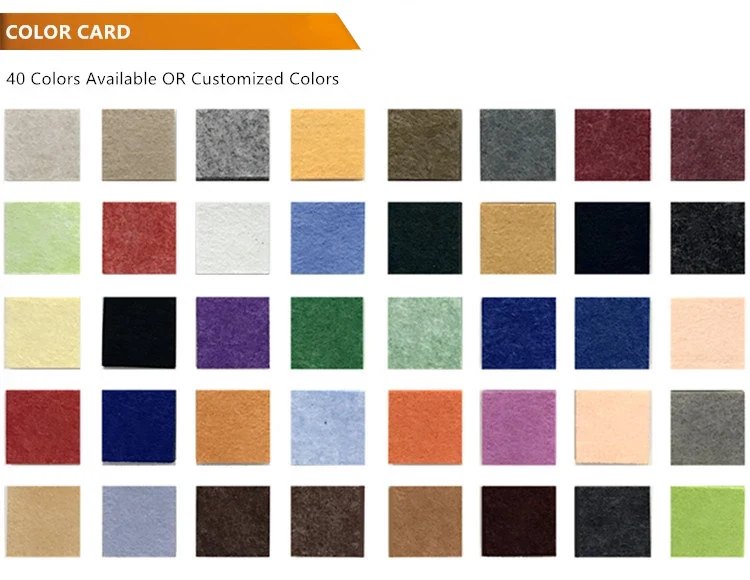 Polyester fiber acoustic panel 40 colors